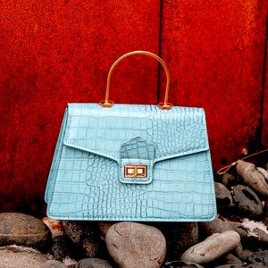 Blue leather Purse